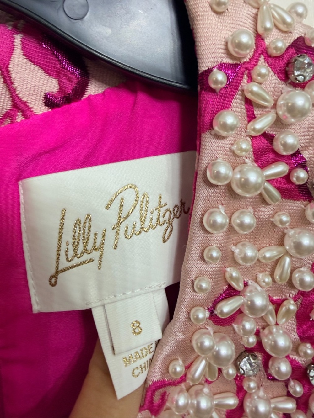 Lilly Pulitzer Pink Pearl-Embellished Floral Dress - Picture 3 of 6